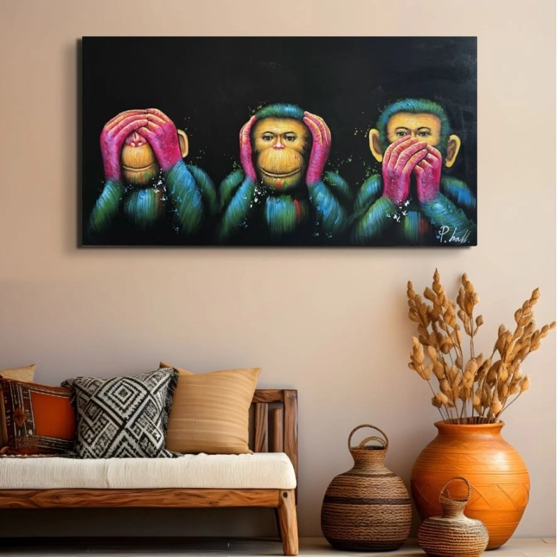 Maleri -  Abes: No See, No Hear, No Speak